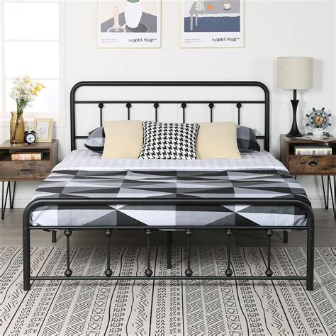 16 inch metal box bed frame|full queen metal bed frame.